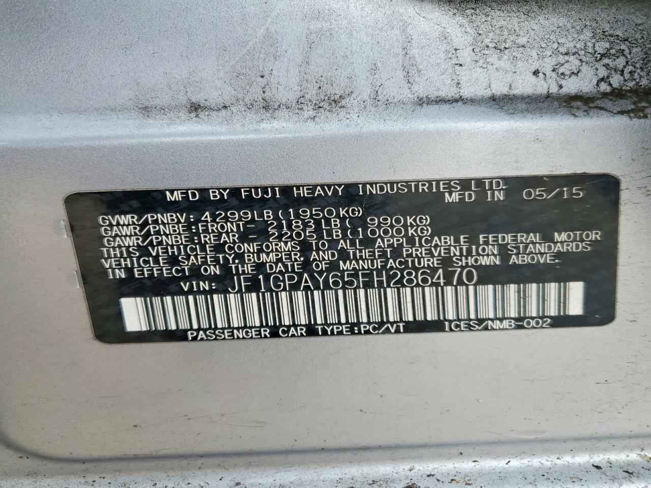 2015 SUBARU IMPREZA SPORT photo 23