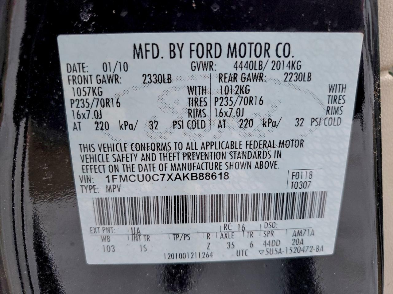 2010 FORD ESCAPE XLS photo 13