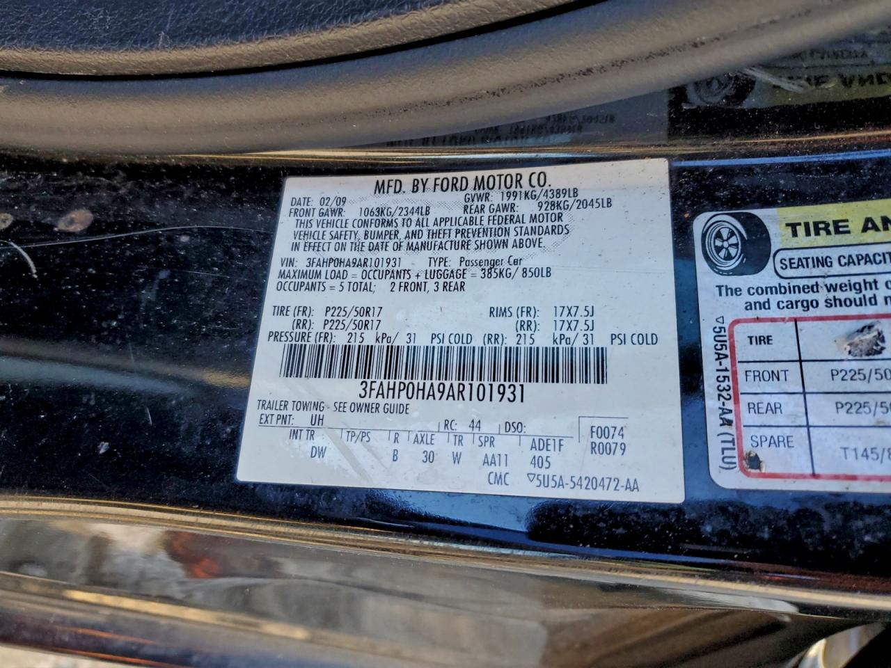 2010 FORD FUSION SE photo 23