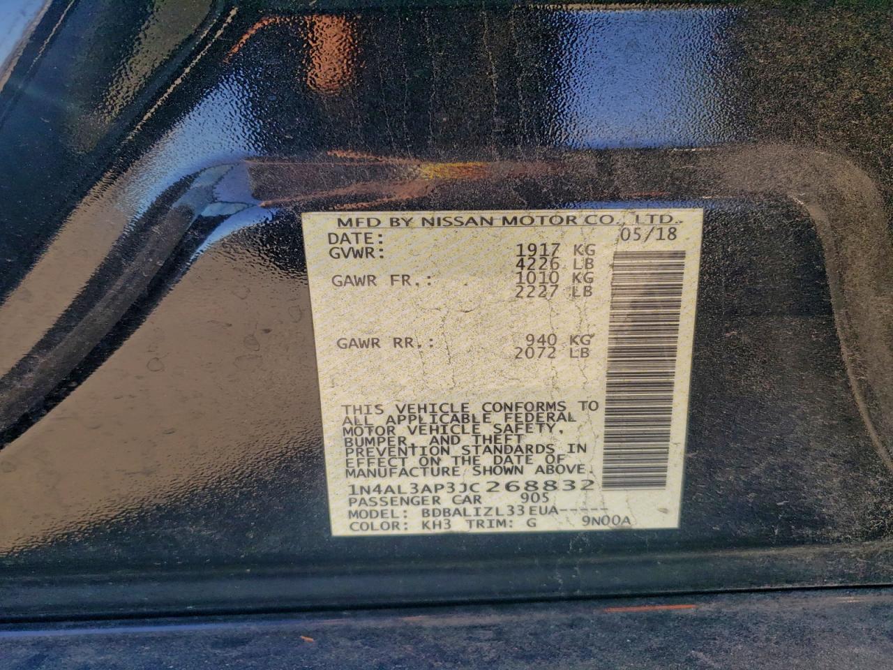2018 NISSAN ALTIMA 2.5 photo 12