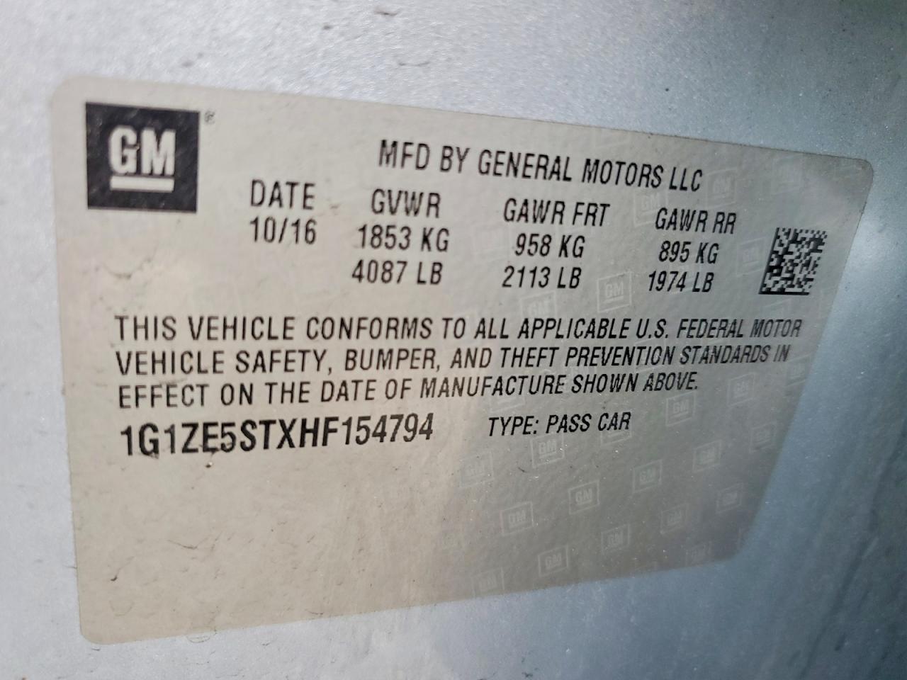 2017 CHEVROLET MALIBU LT photo 23