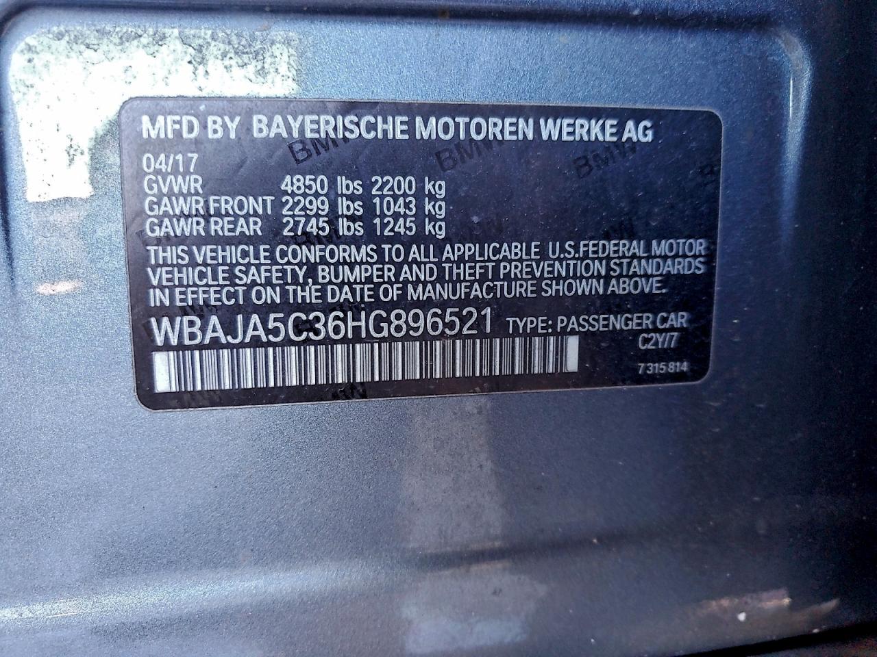2017 BMW 530 I photo 12