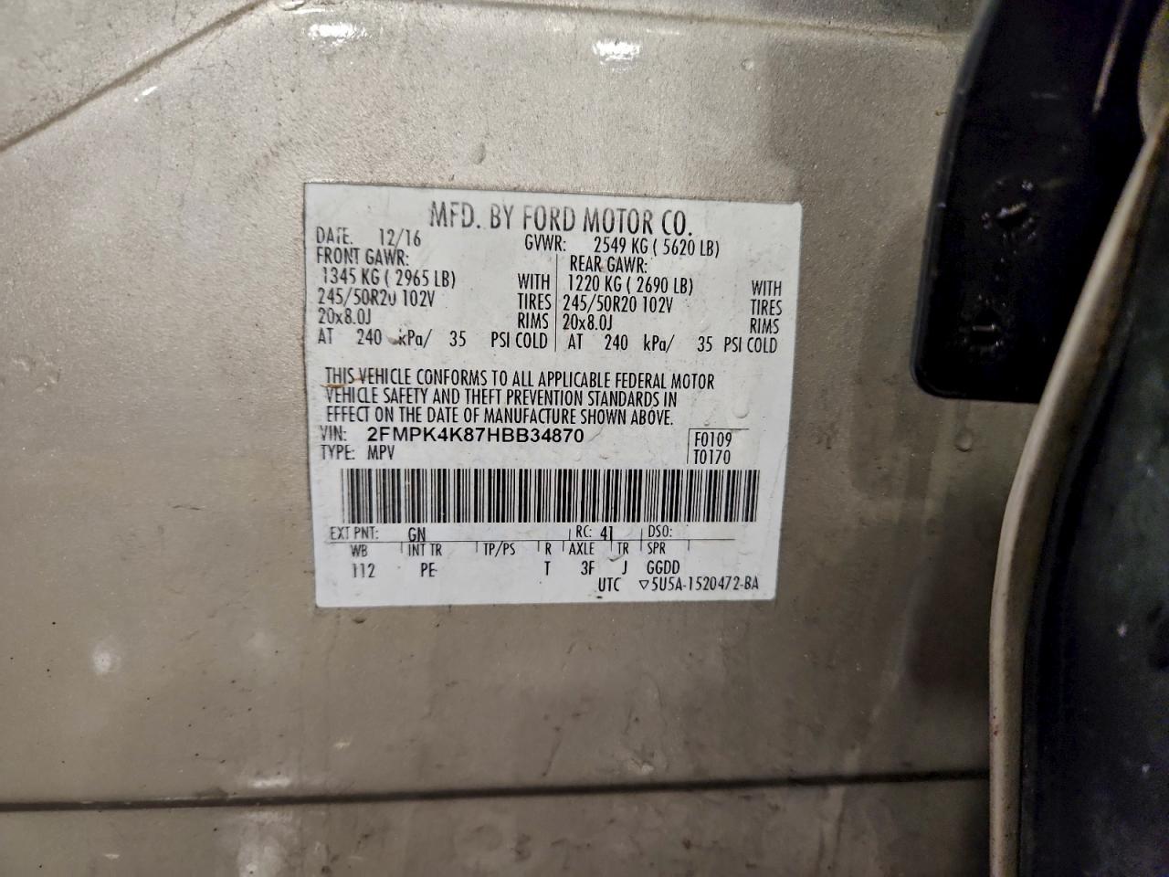 2017 FORD EDGE TITANIUM photo 13