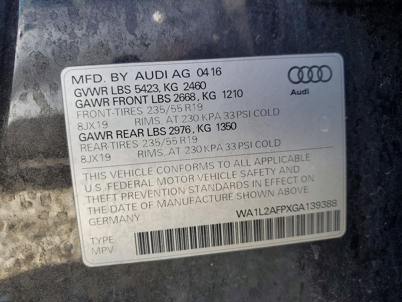 2016 AUDI Q5 PREMIUM PLUS photo 34