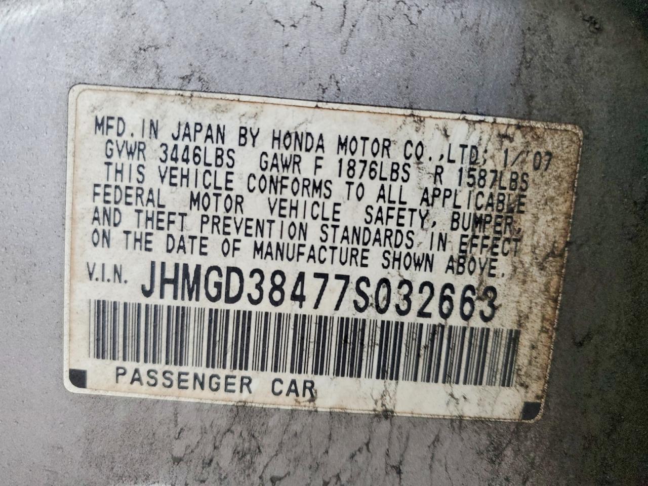 2007 HONDA FIT photo 12