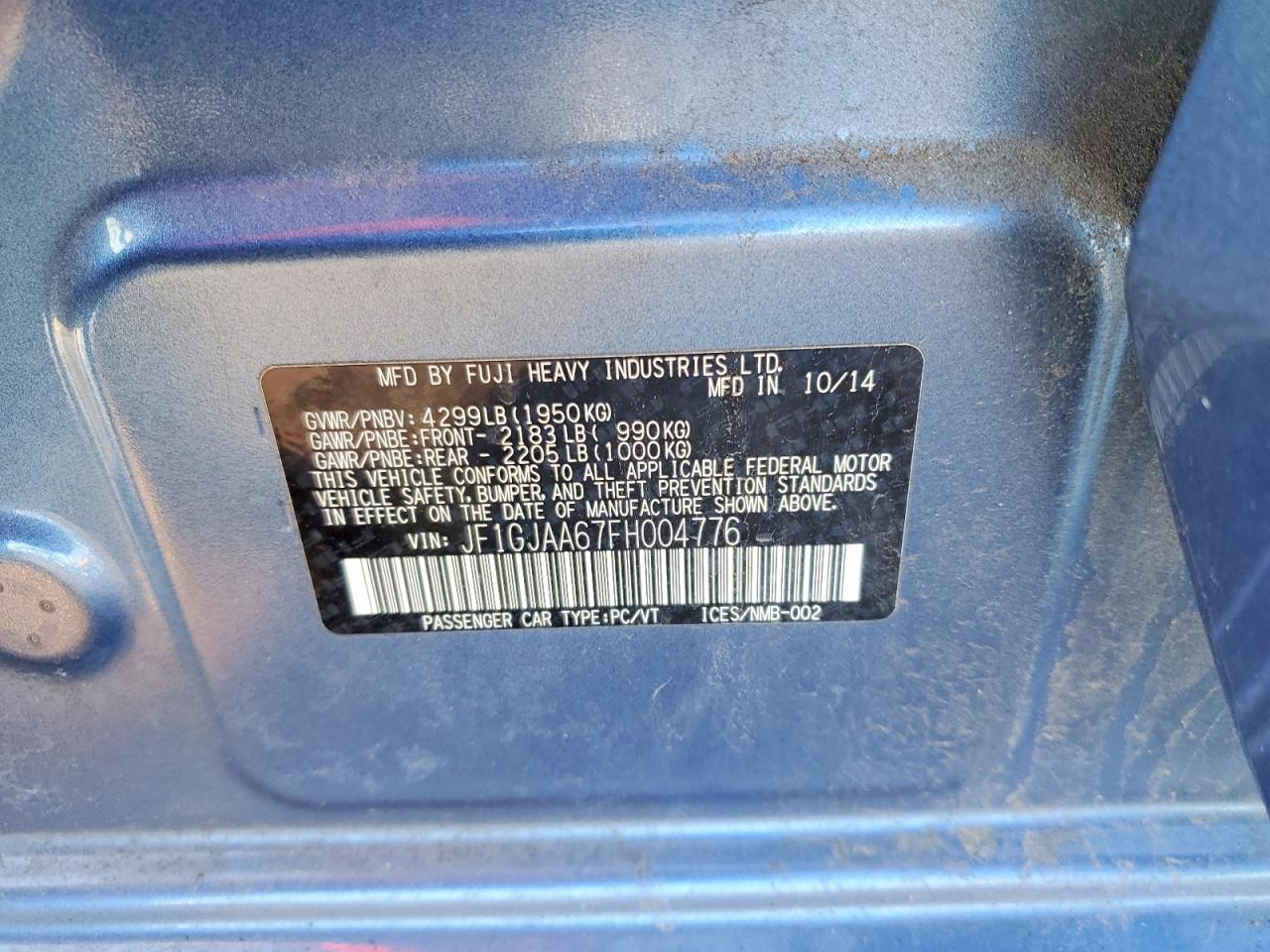 2015 SUBARU IMPREZA photo 13