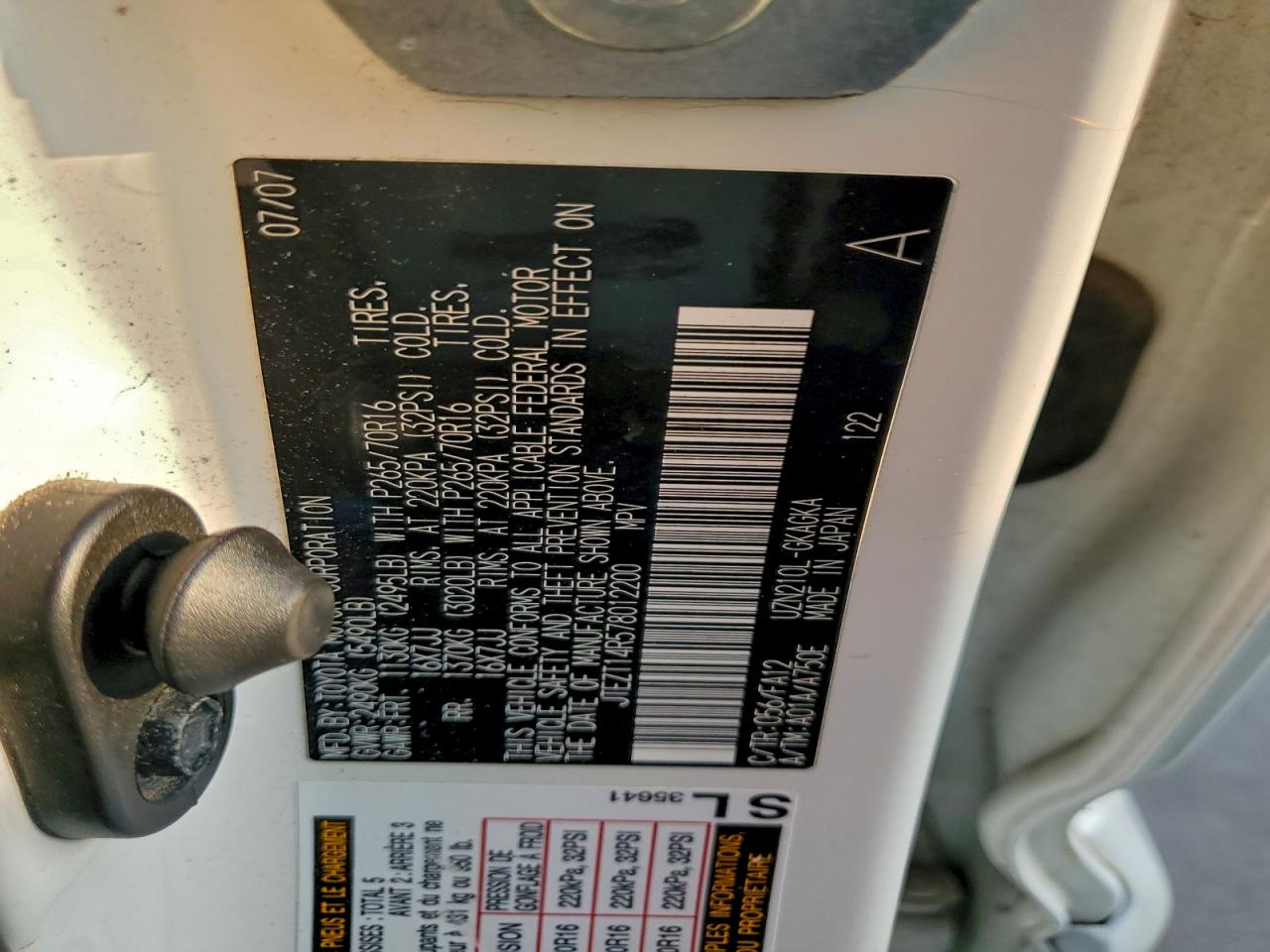 2007 TOYOTA 4RUNNER SR5 photo 13