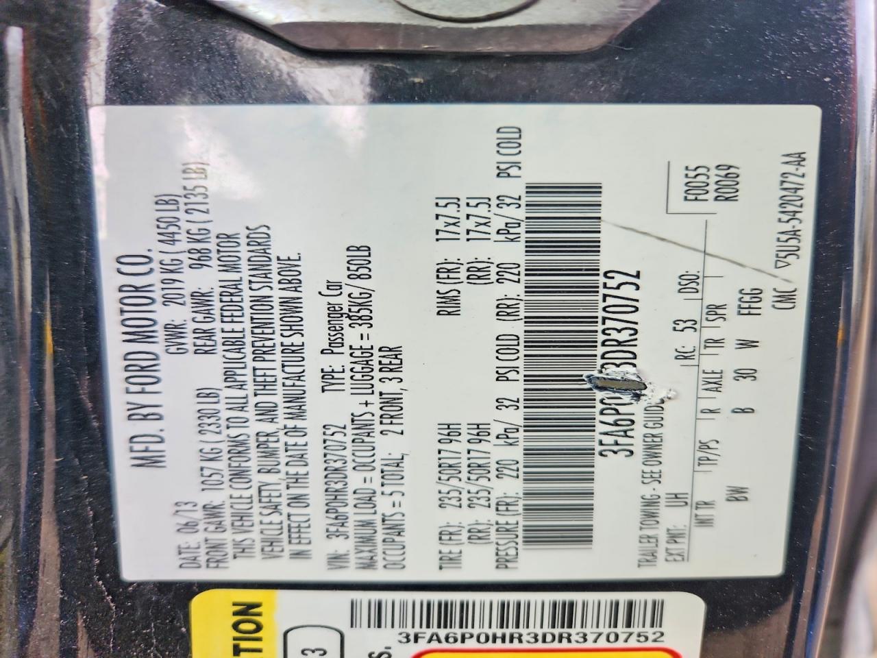 2013 FORD FUSION SE photo 23
