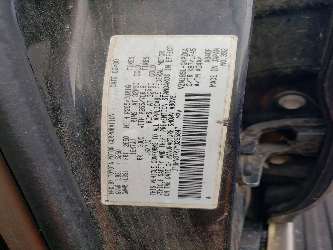 2000 TOYOTA 4RUNNER LIMITED photo 12