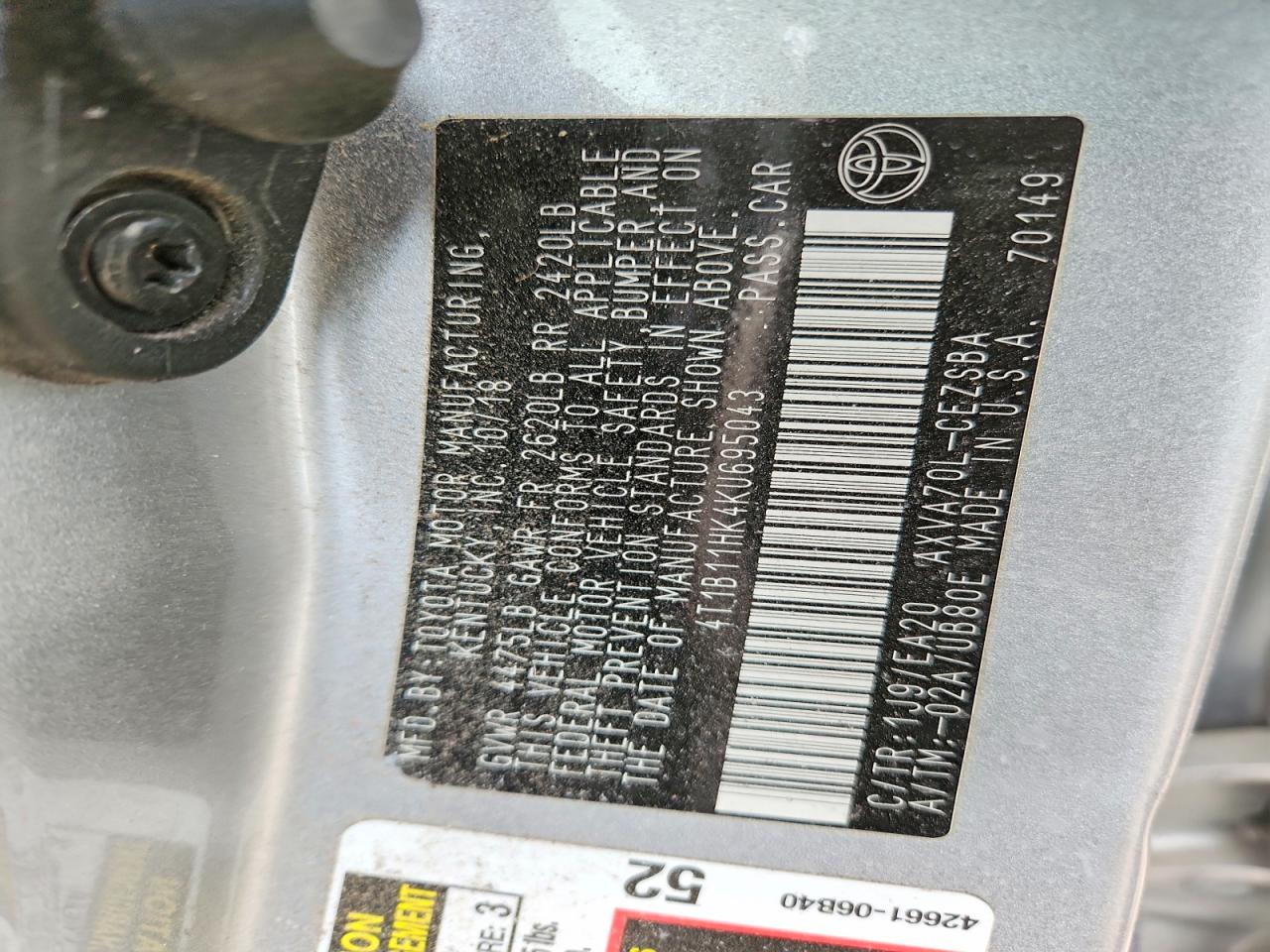 2019 TOYOTA CAMRY SE photo 12
