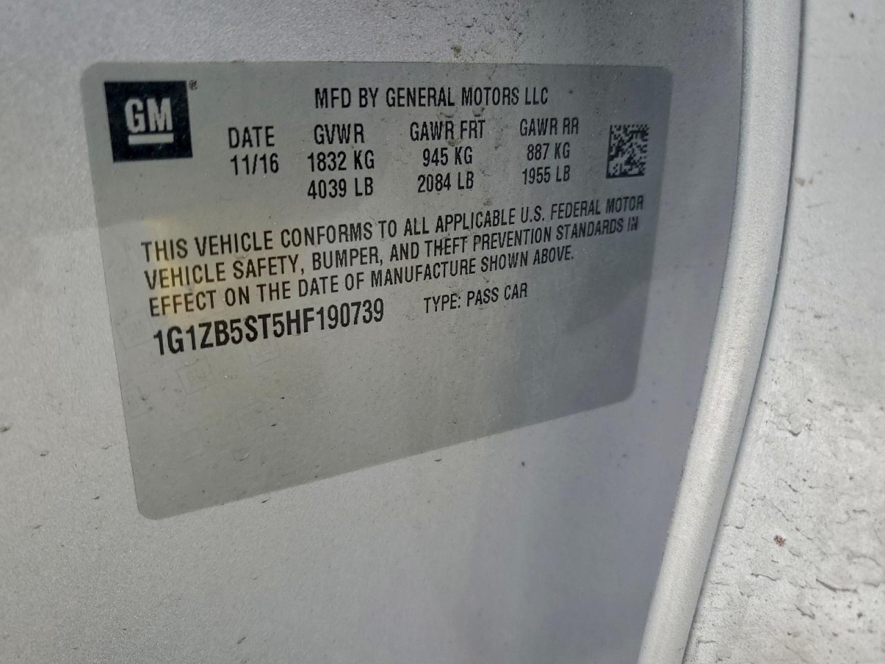 2017 CHEVROLET MALIBU LS photo 12