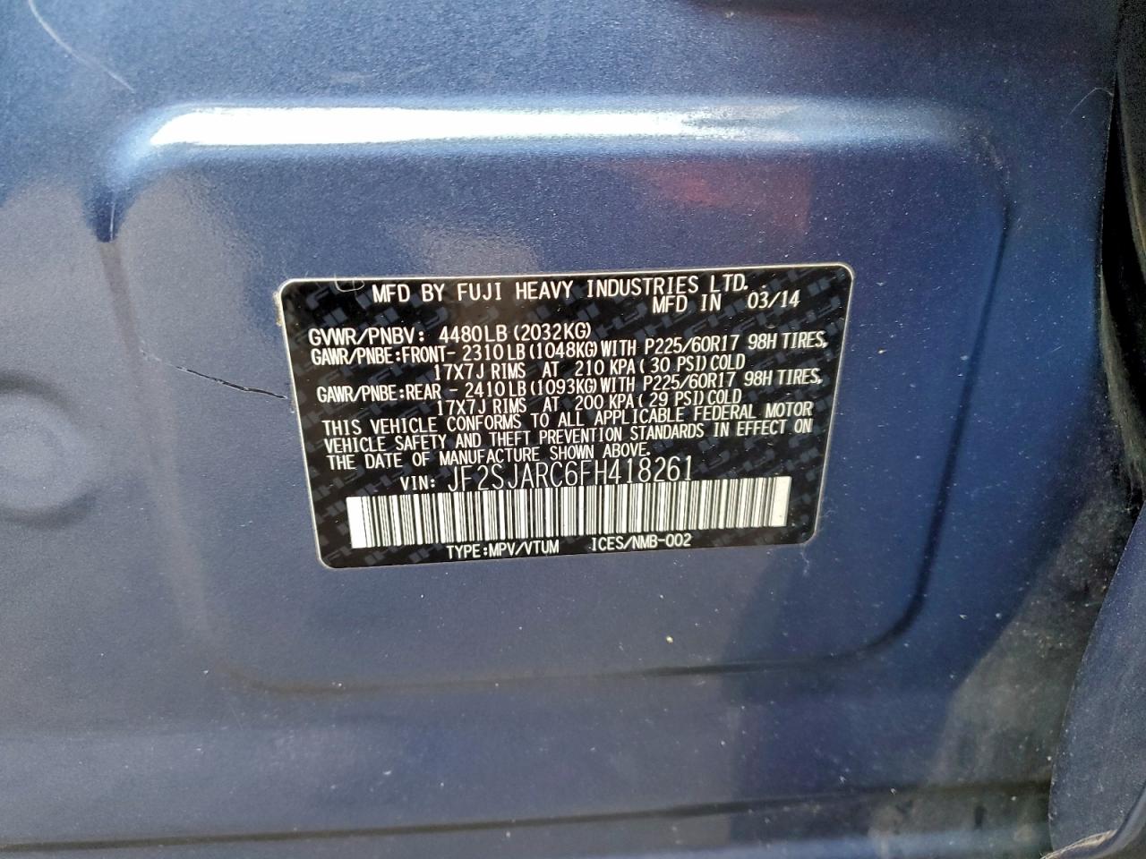 2015 SUBARU FORESTER 2.5I LIMITED photo 13