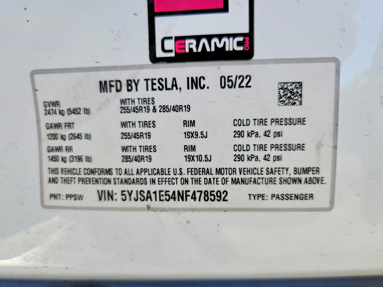 2022 TESLA MODEL S photo 13
