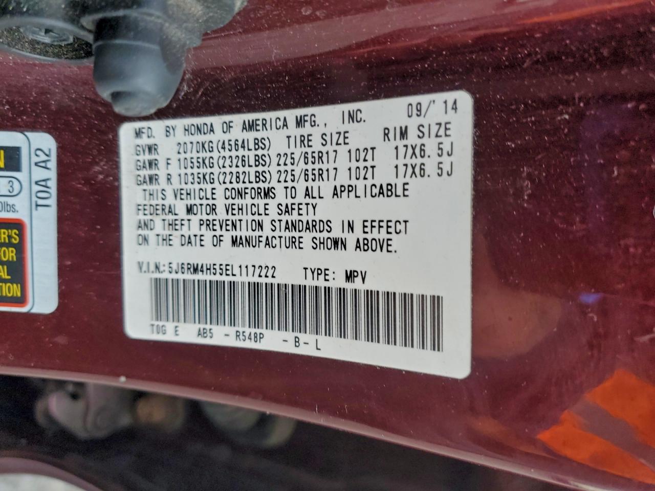 2014 HONDA CR-V EX photo 14