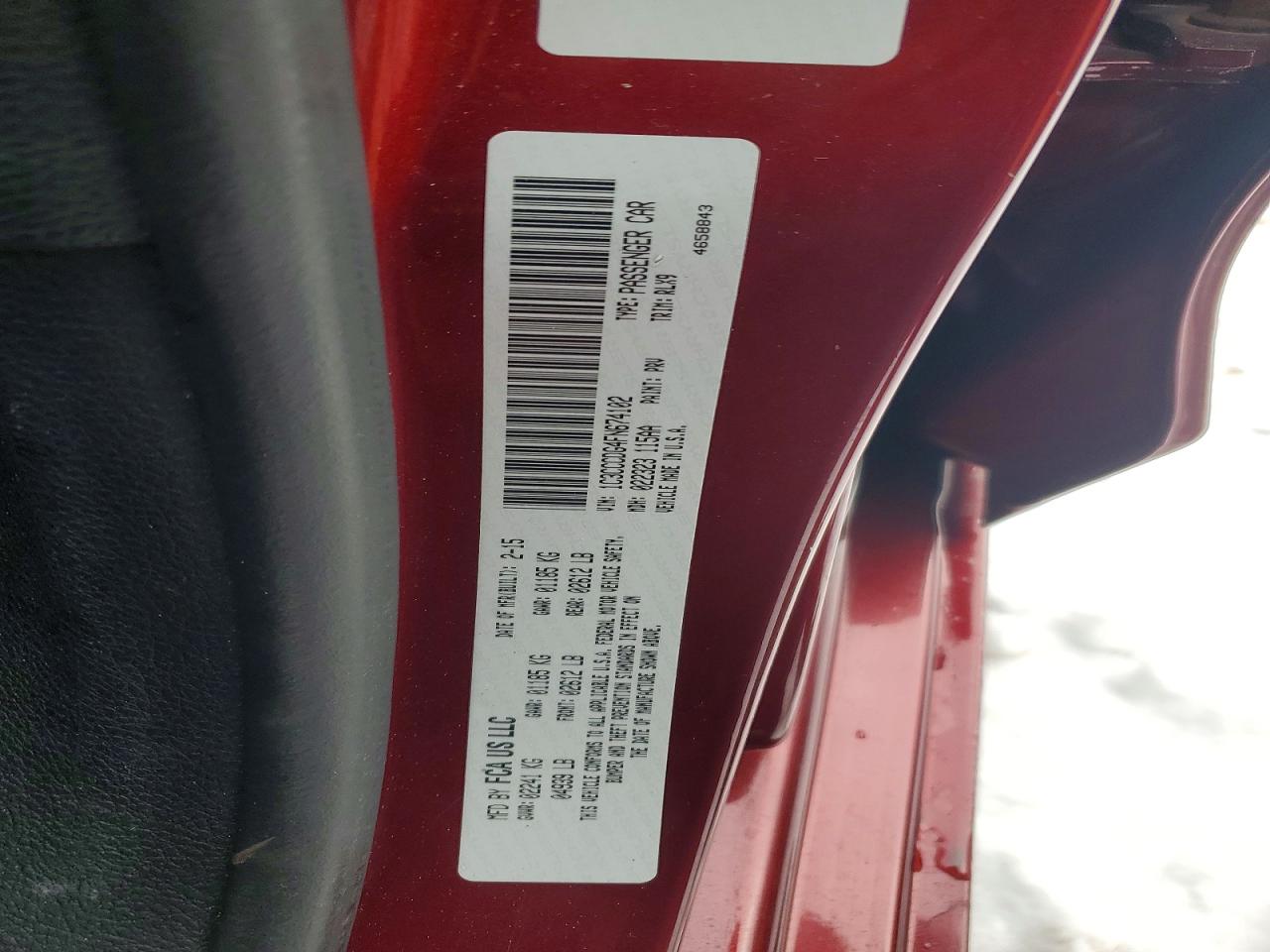 2015 CHRYSLER 200 S photo 12