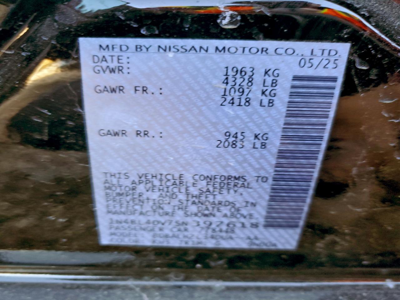 2025 NISSAN ALTIMA SV photo 12