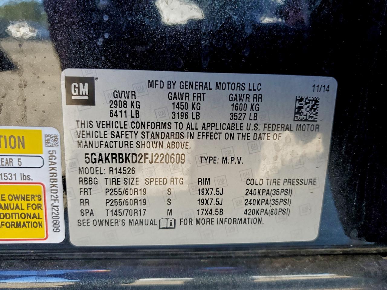 2015 BUICK ENCLAVE photo 13