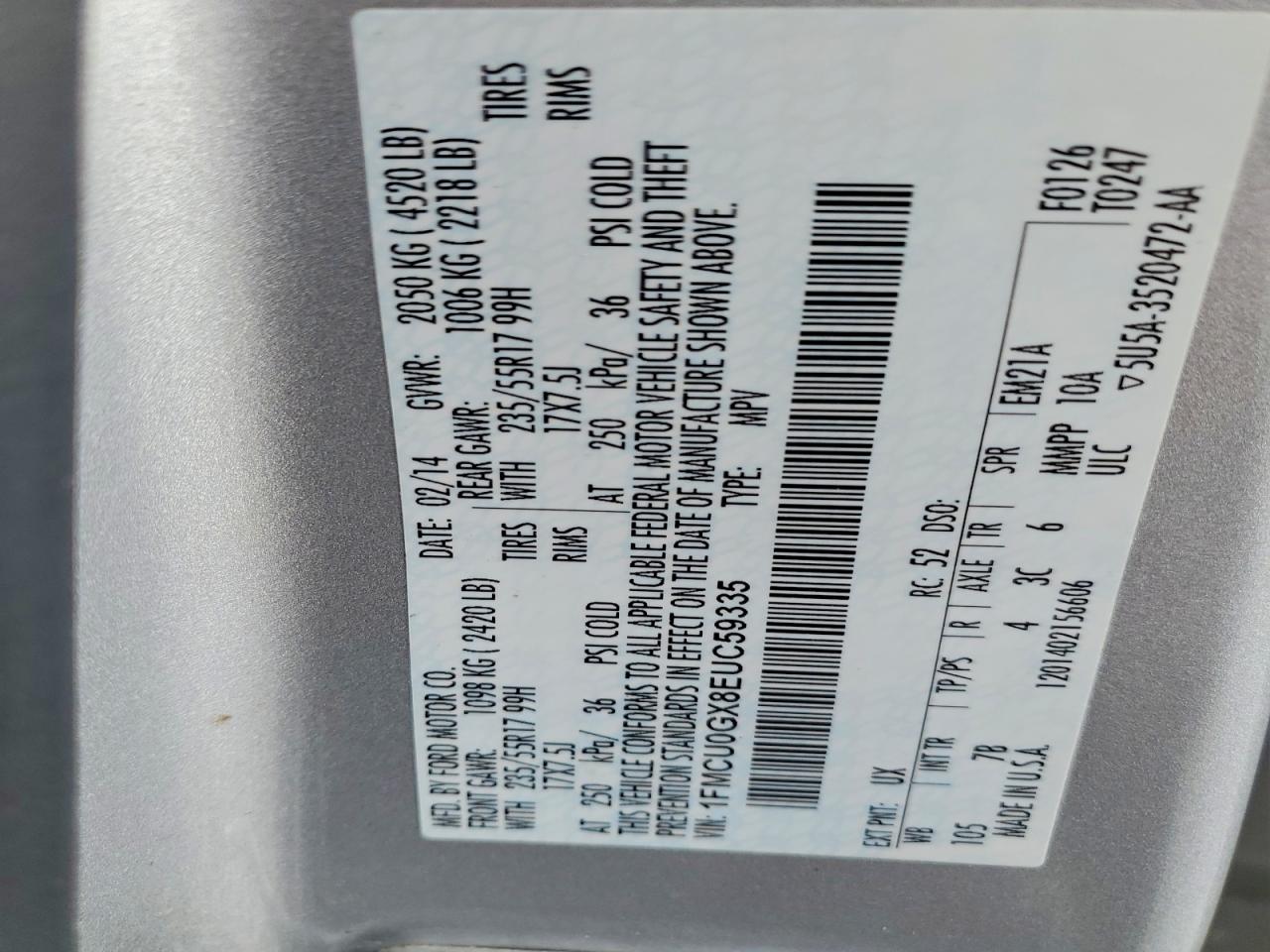 2014 FORD ESCAPE SE photo 13