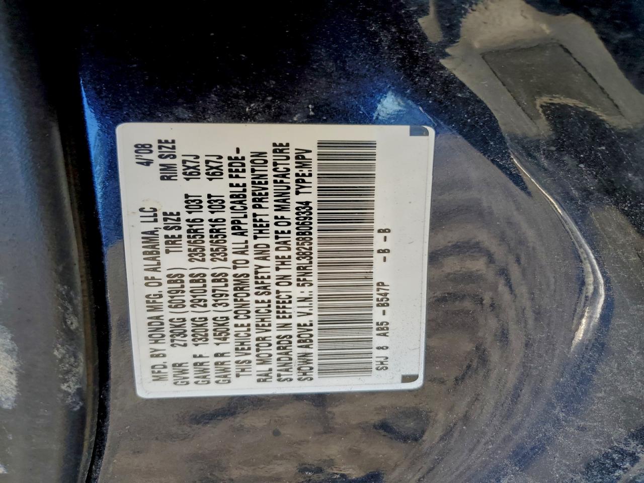 2008 HONDA ODYSSEY LX photo 25