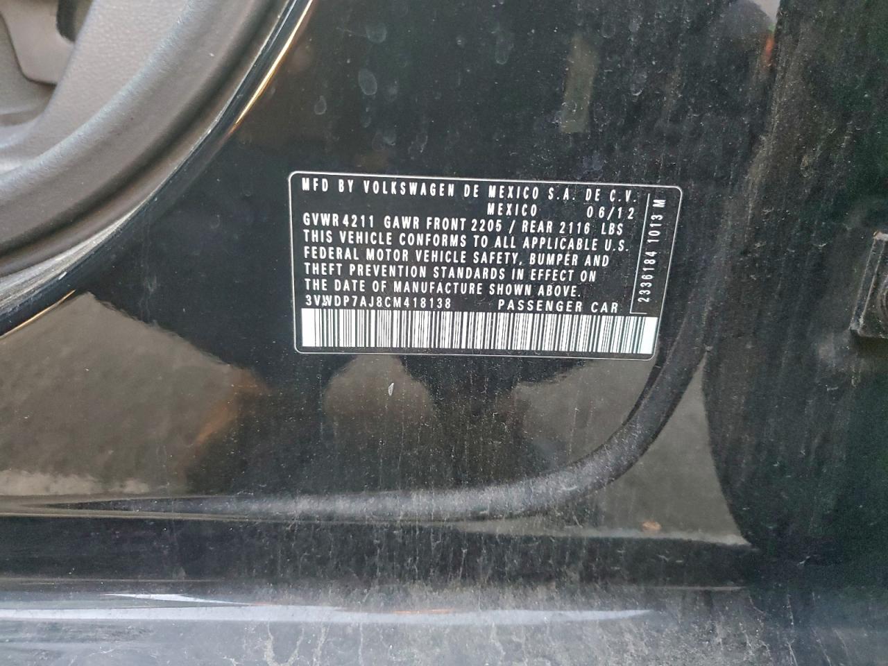 2012 VOLKSWAGEN JETTA SE photo 12