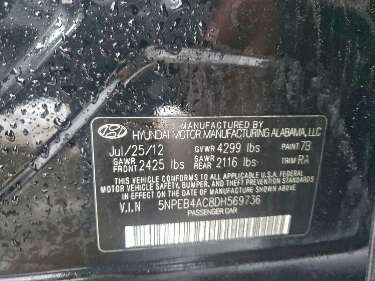 2013 HYUNDAI SONATA GLS photo 13