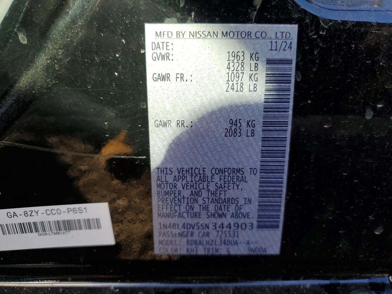 2025 NISSAN ALTIMA SV photo 12