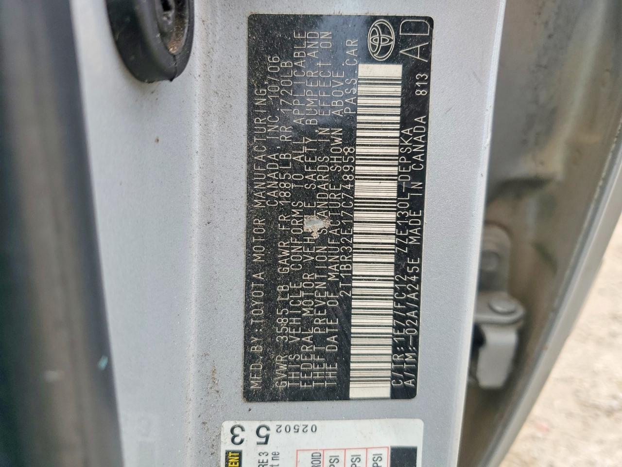 2007 TOYOTA COROLLA CE photo 12
