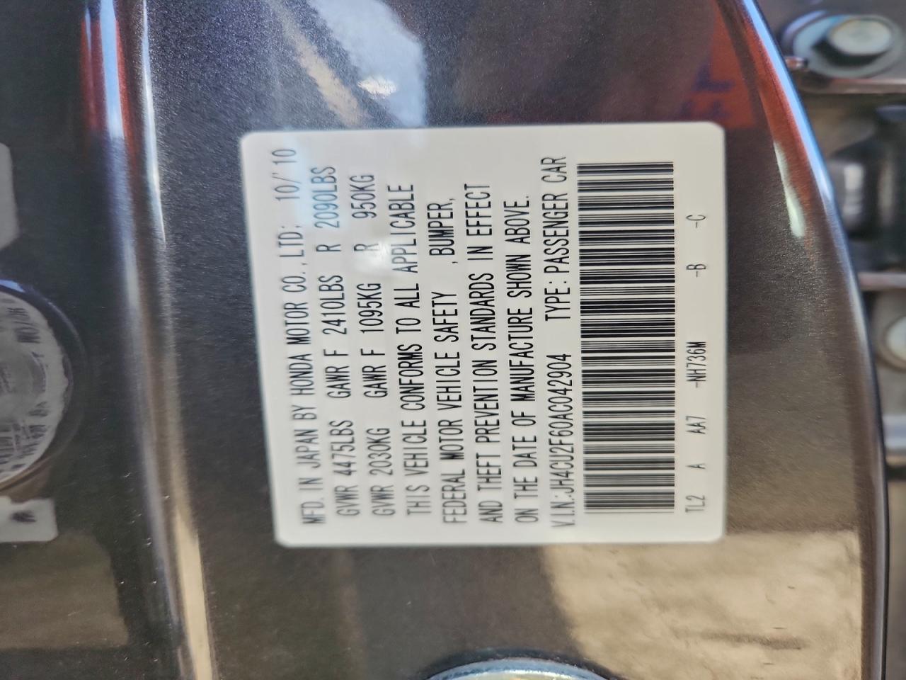 2010 ACURA TSX photo 12