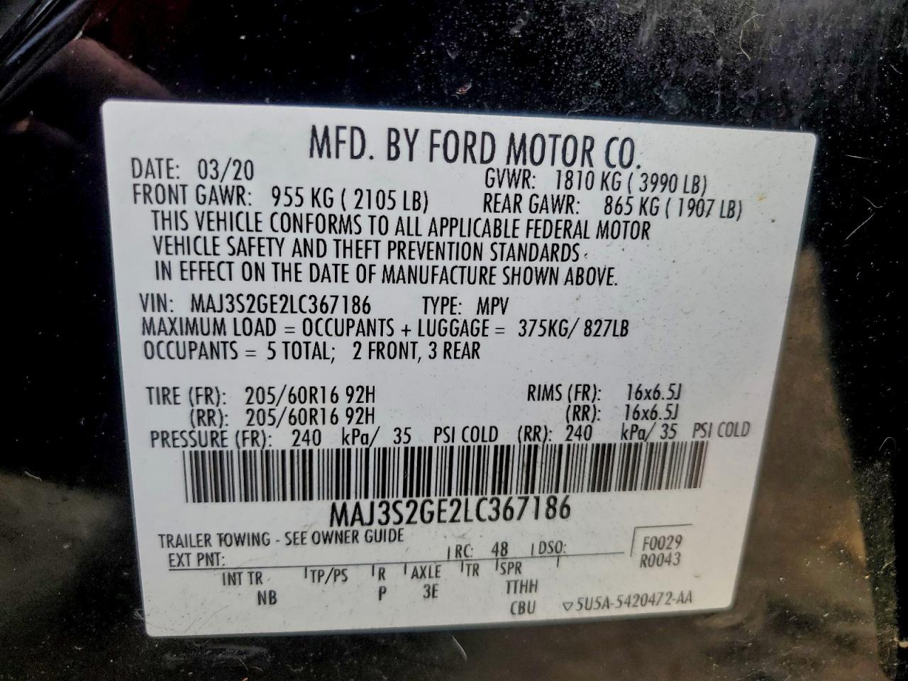 2020 FORD ECOSPORT SE photo 13