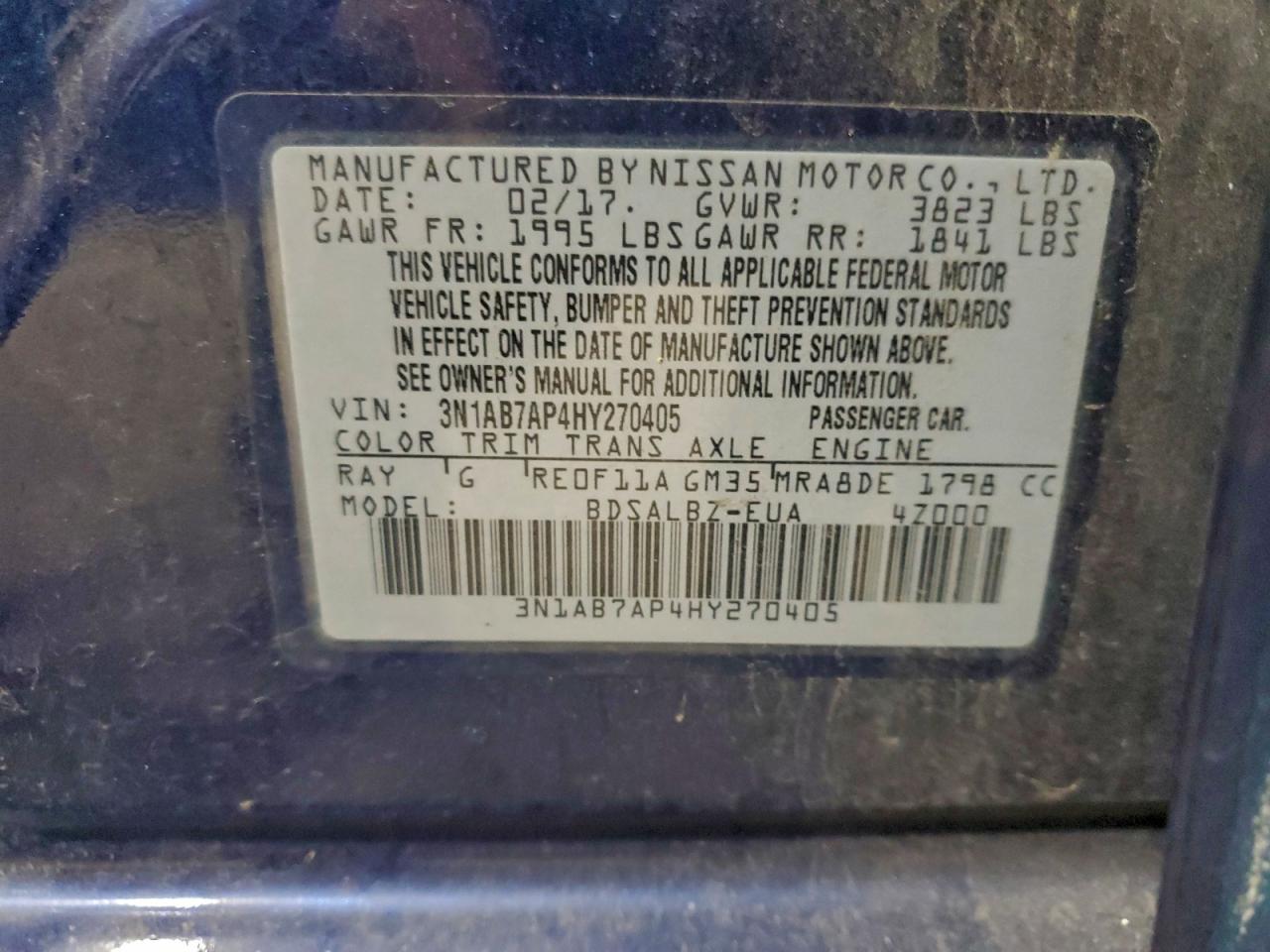 2017 NISSAN SENTRA S photo 23