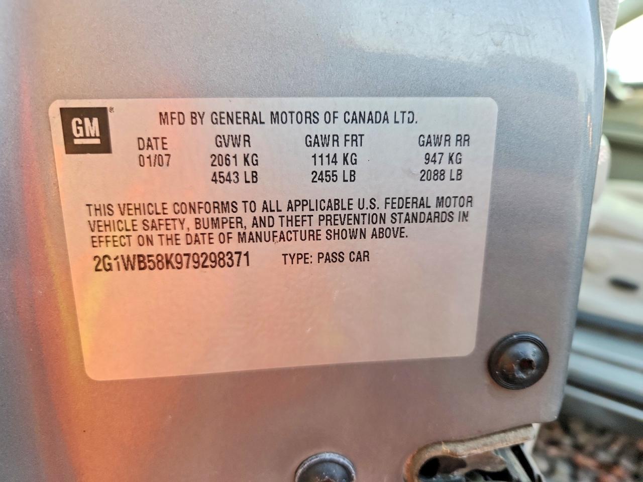 2007 CHEVROLET IMPALA LS photo 12