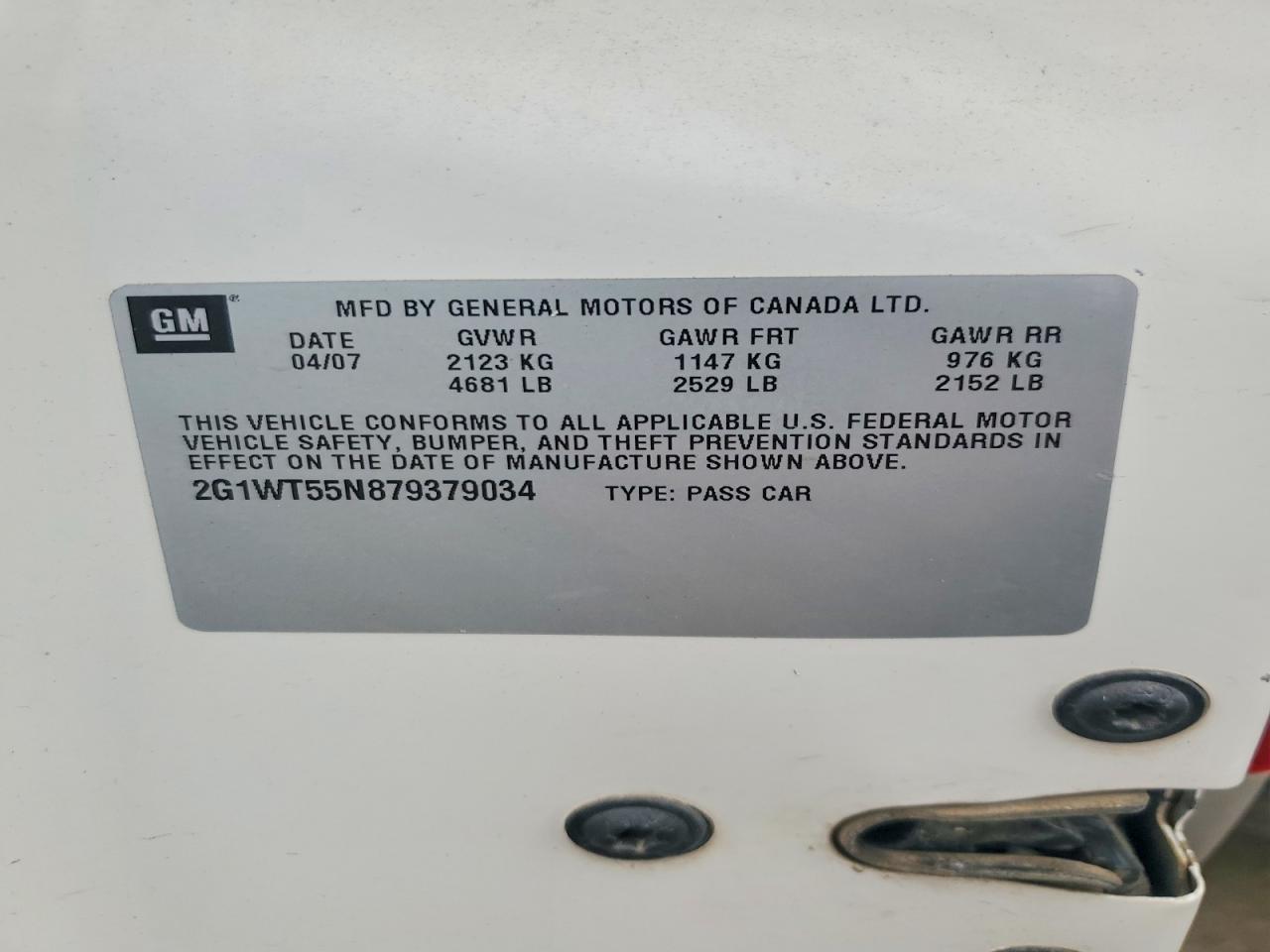 2007 CHEVROLET IMPALA photo 12