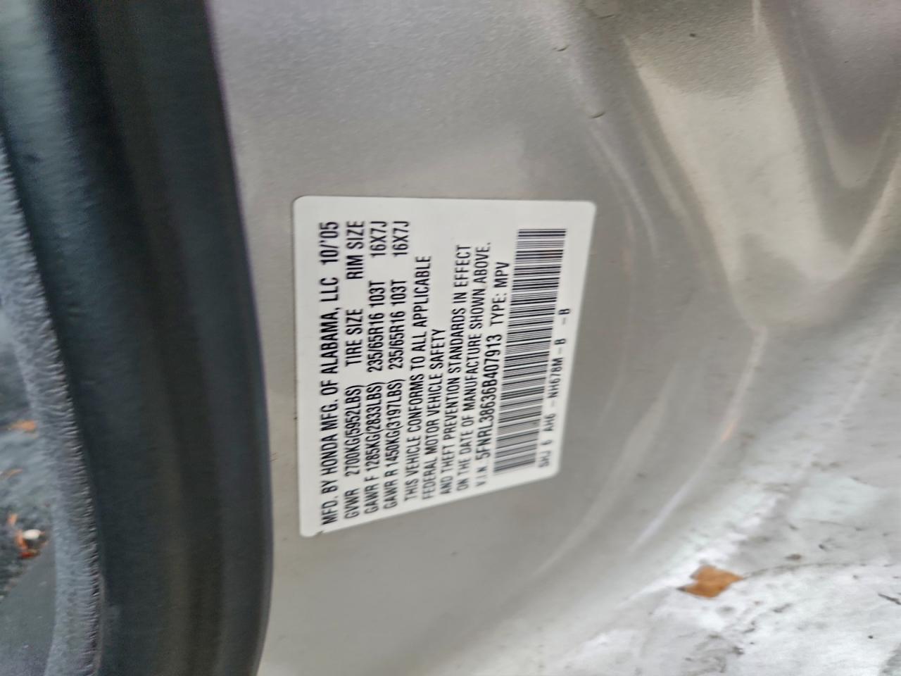 2006 HONDA ODYSSEY EXL photo 13