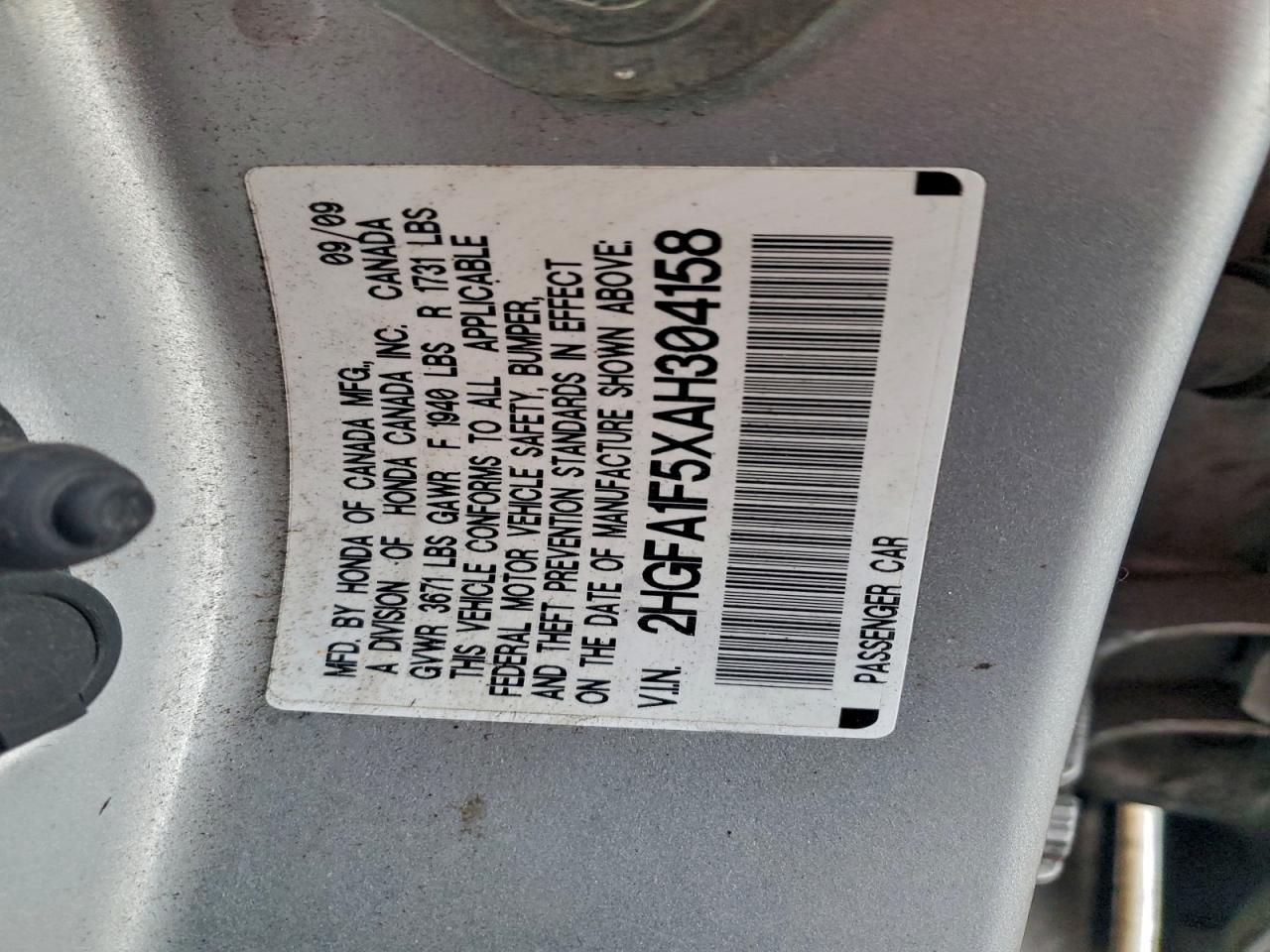 2010 HONDA CIVIC LX photo 12