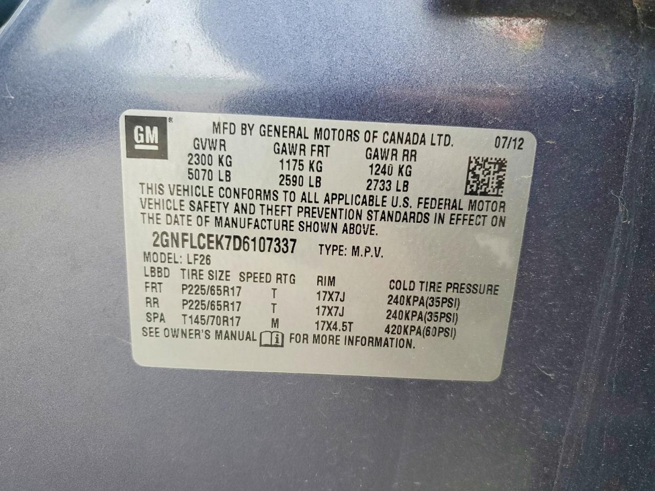 2013 CHEVROLET EQUINOX LS photo 13