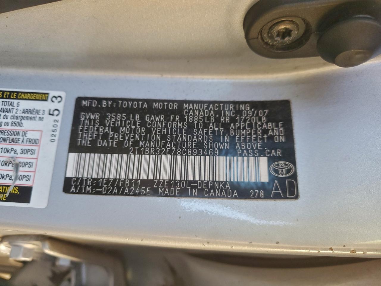 2008 TOYOTA COROLLA CE photo 13