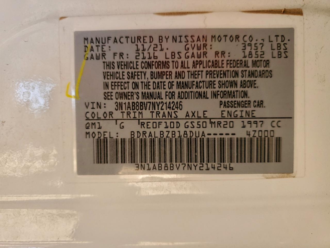 2022 NISSAN SENTRA S photo 12