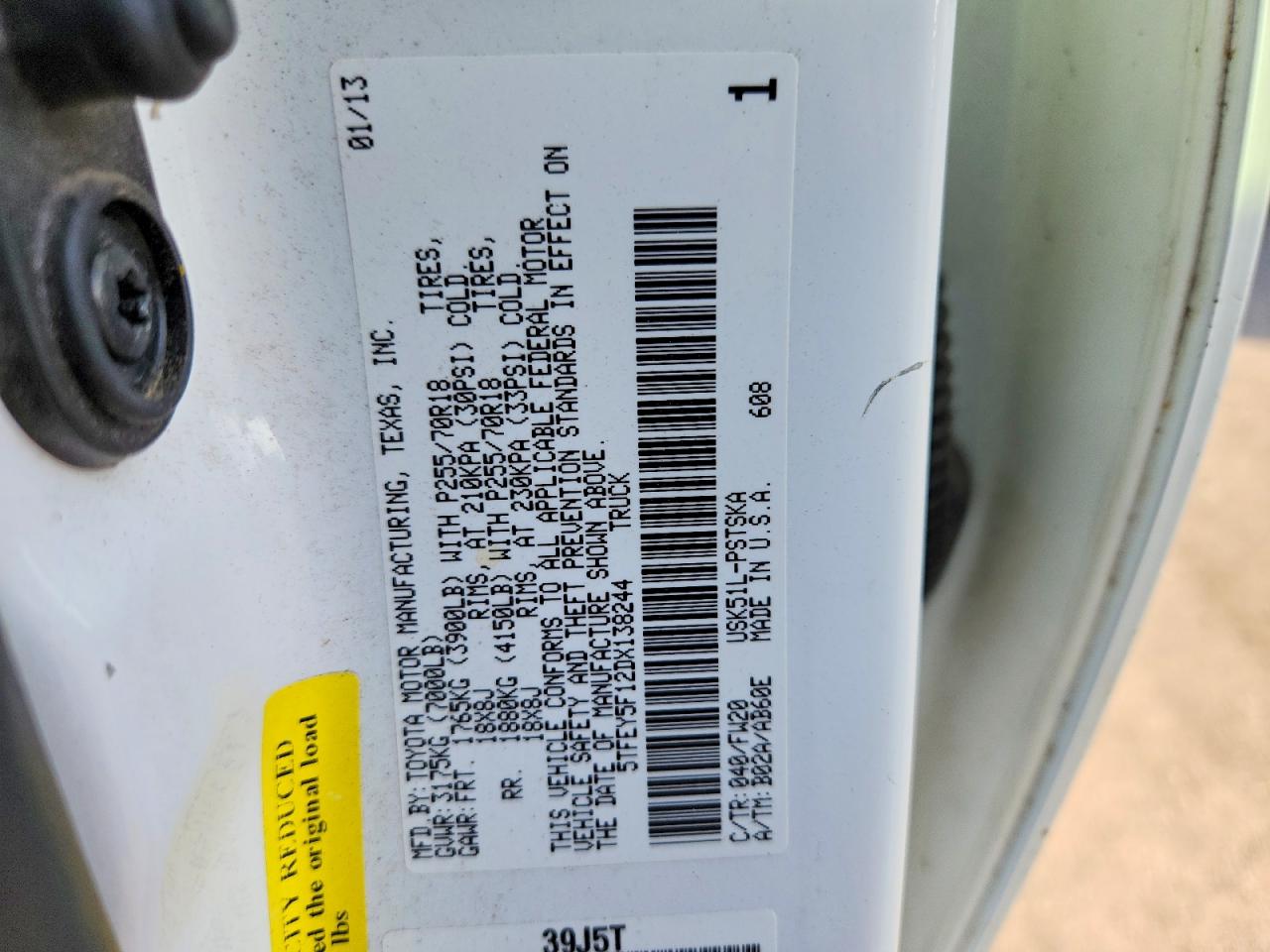 2013 TOYOTA TUNDRA GRADE photo 34