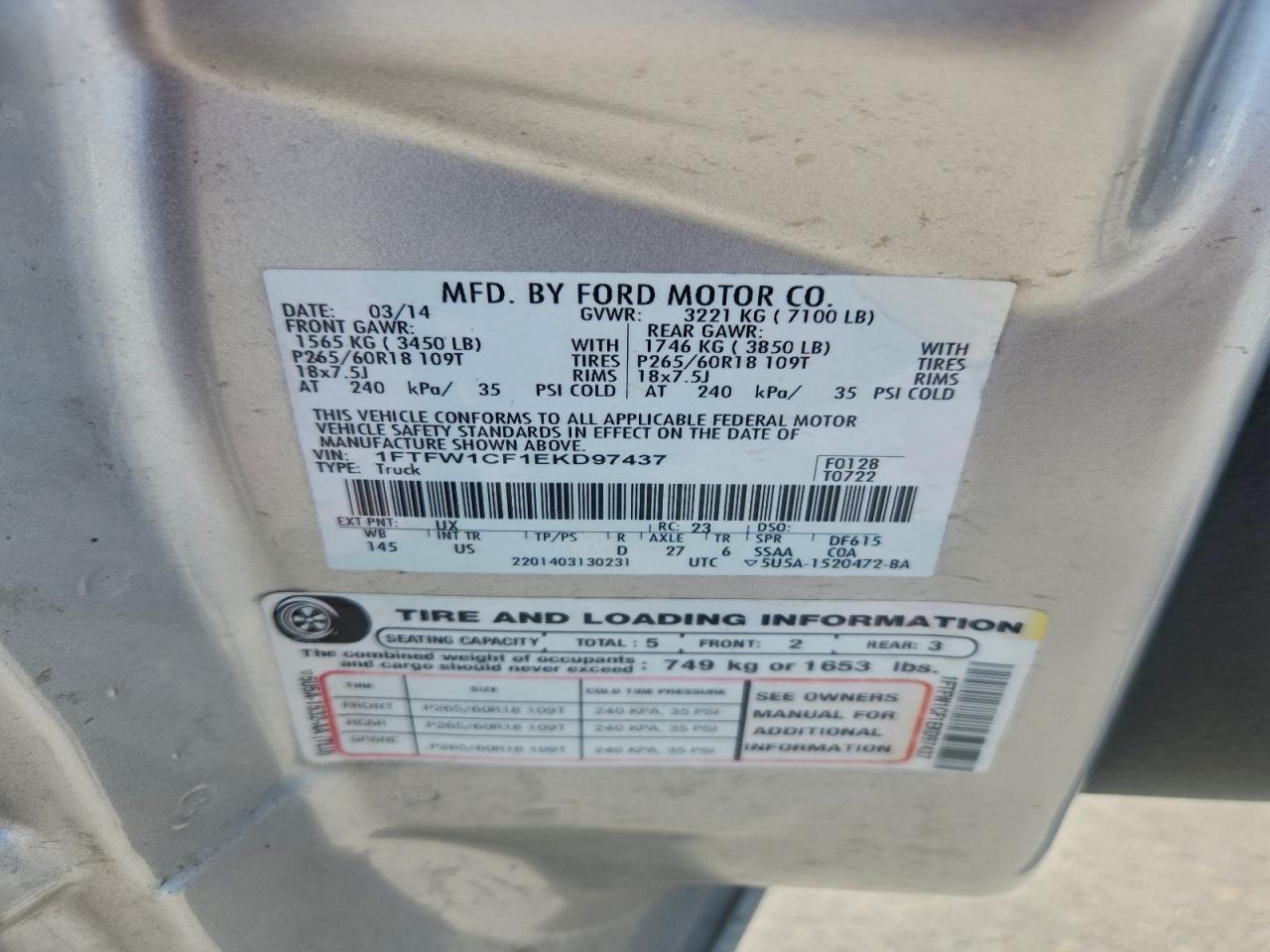 2014 FORD F150 SUPERCREW photo 12