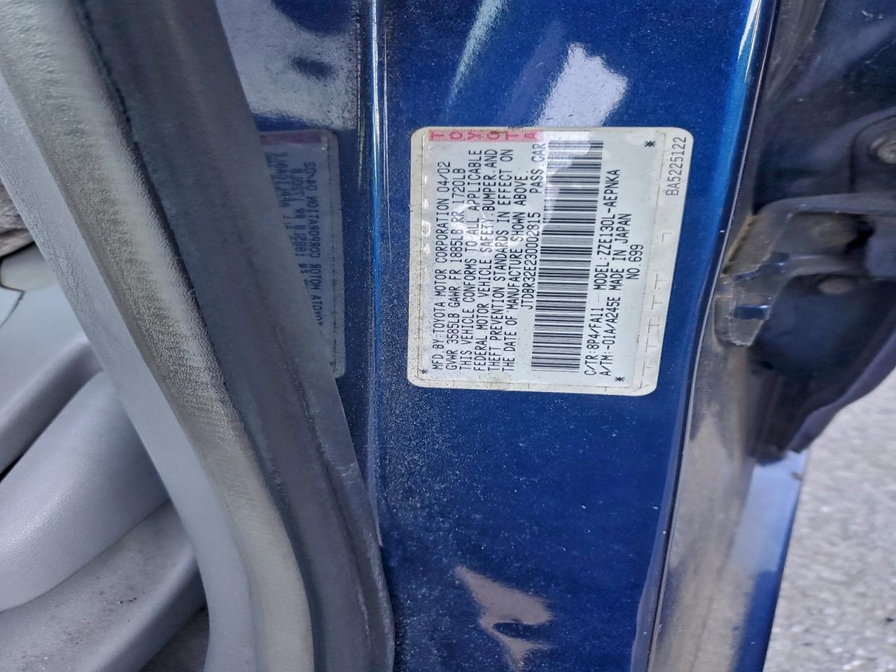 2003 TOYOTA COROLLA CE photo 12
