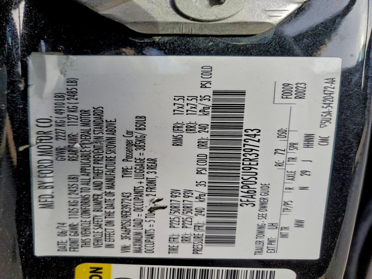 2014 FORD FUSION TITANIUM PHEV photo 13