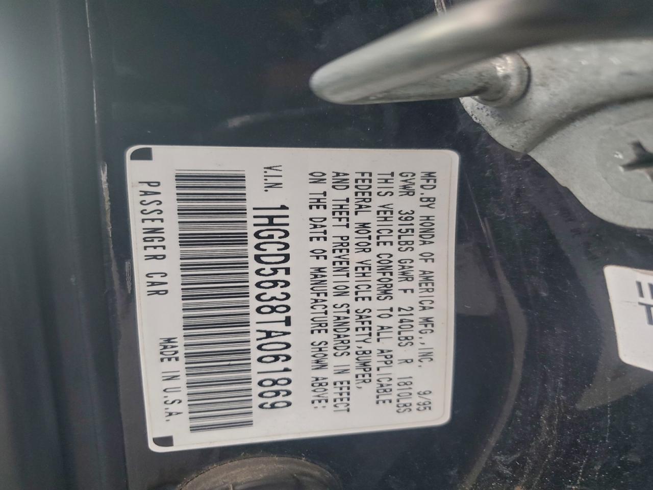 1996 HONDA ACCORD LX photo 12