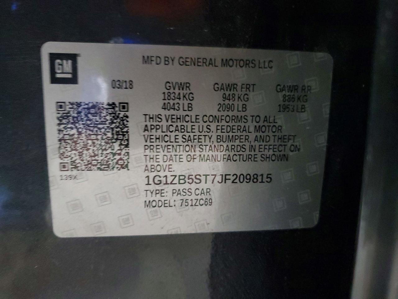 2018 CHEVROLET MALIBU LS photo 12