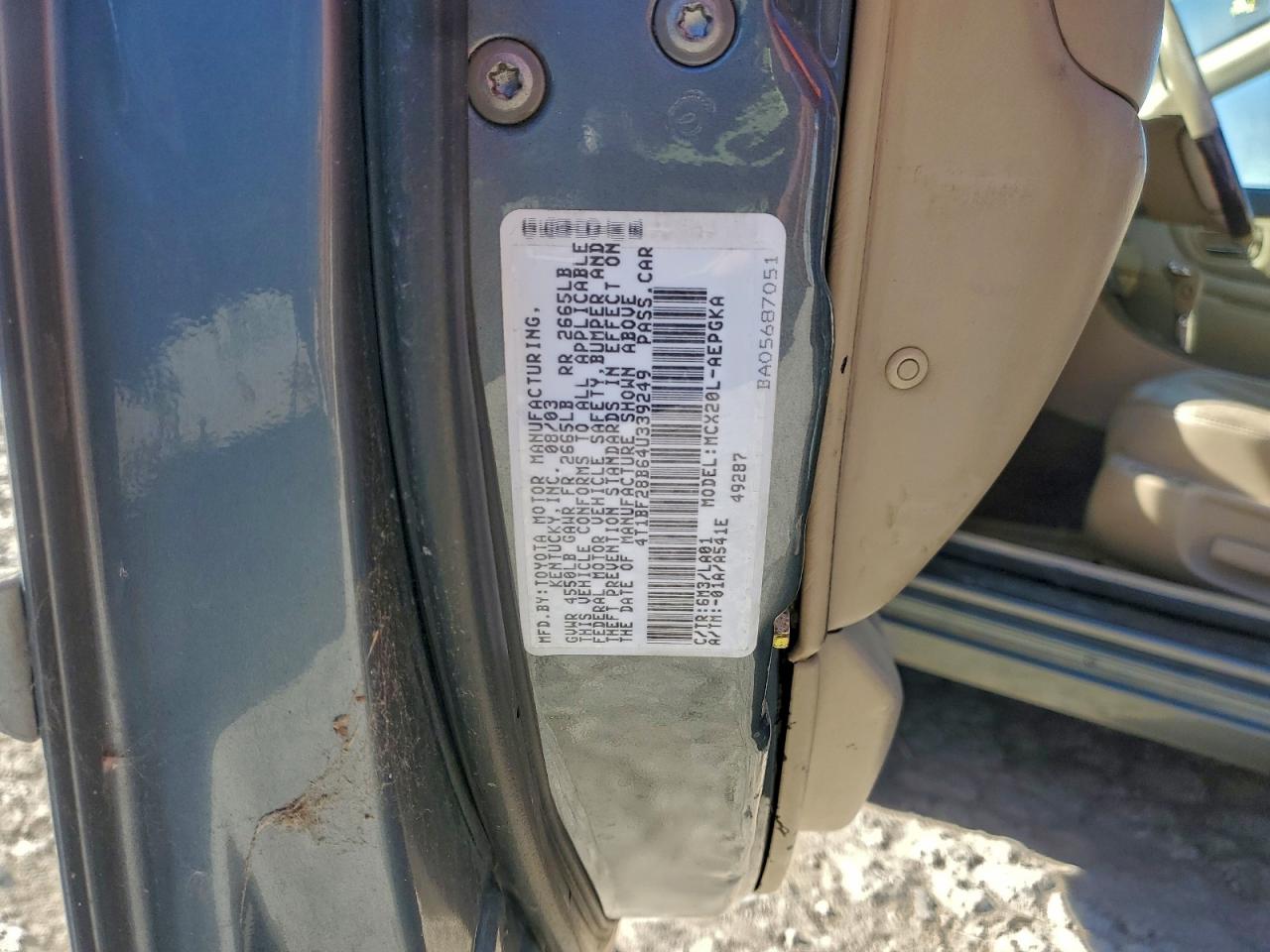 2004 TOYOTA AVALON XL photo 12