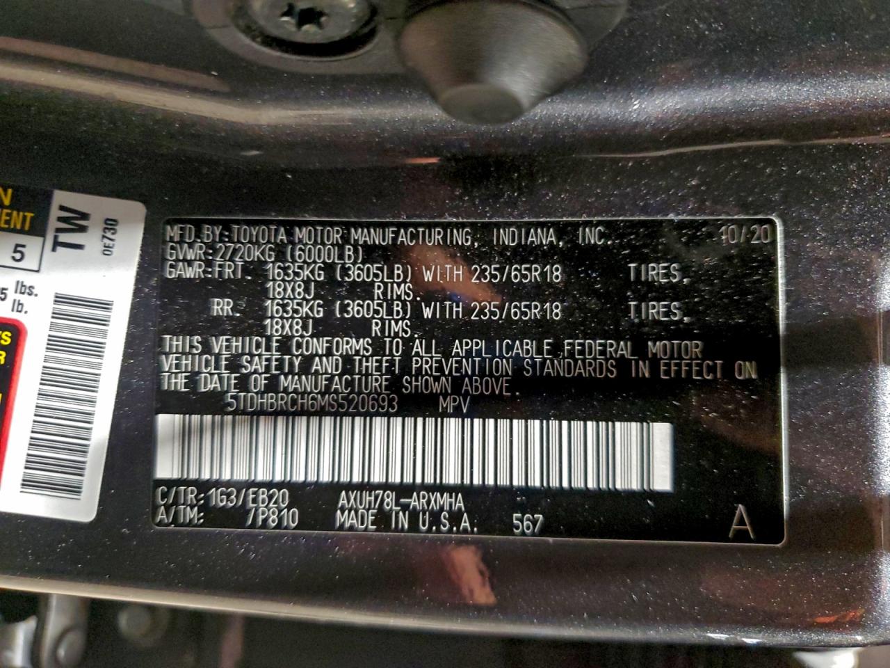 2021 TOYOTA HIGHLANDER HYBRID XLE photo 14
