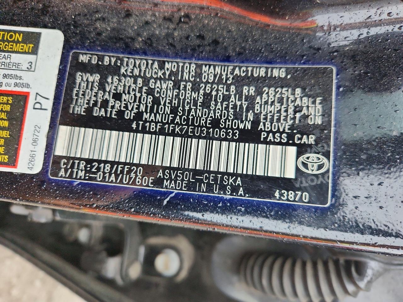 2014 TOYOTA CAMRY L photo 23