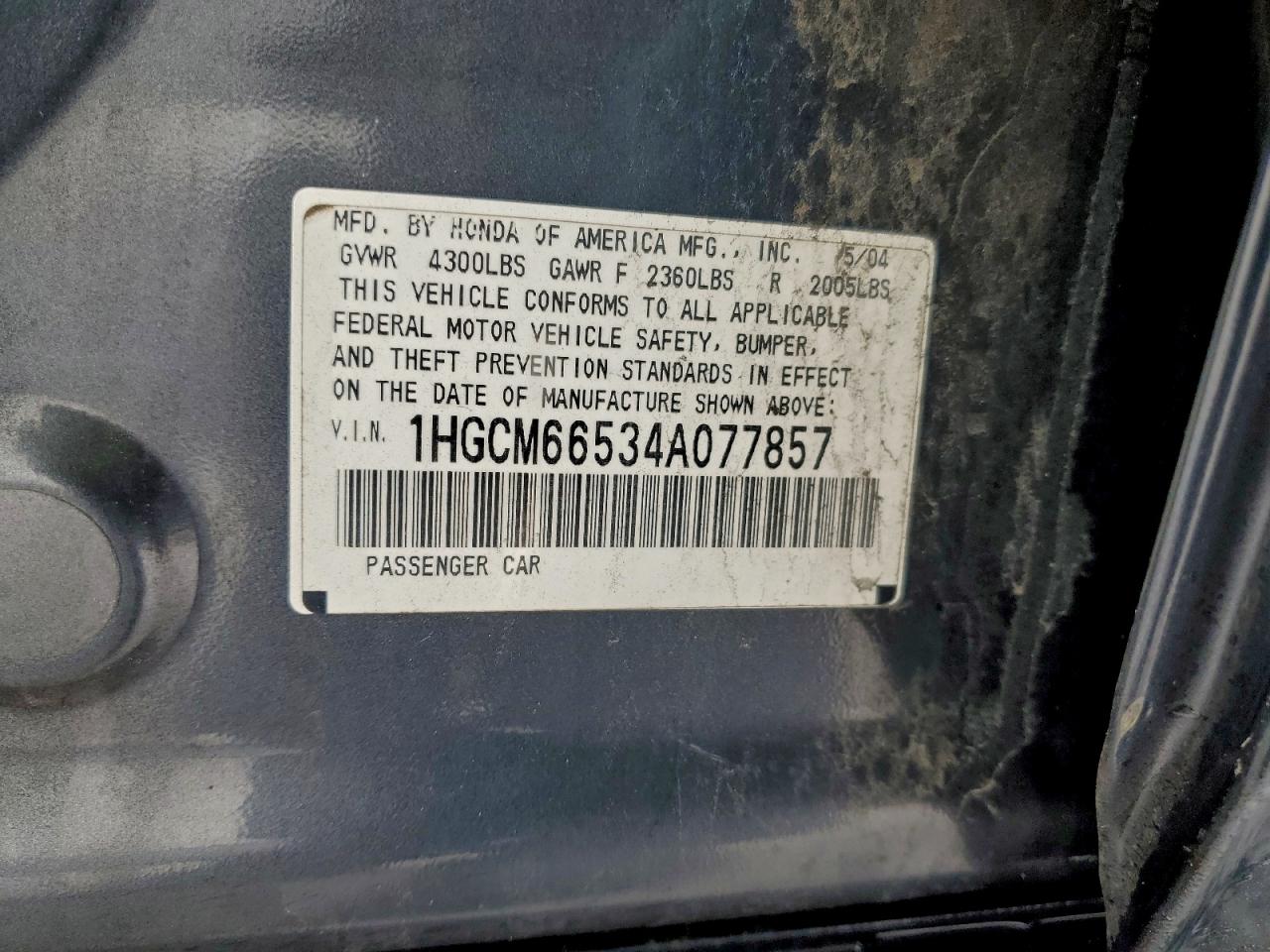2004 HONDA ACCORD EX photo 23