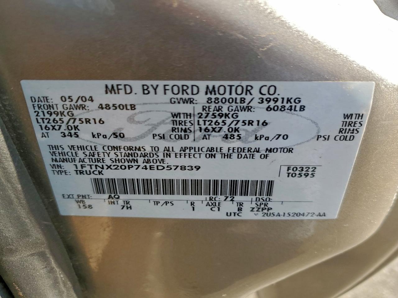 2004 FORD F250 SUPER DUTY photo 12