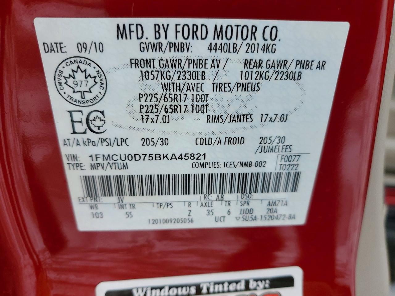 2011 FORD ESCAPE XLT photo 13