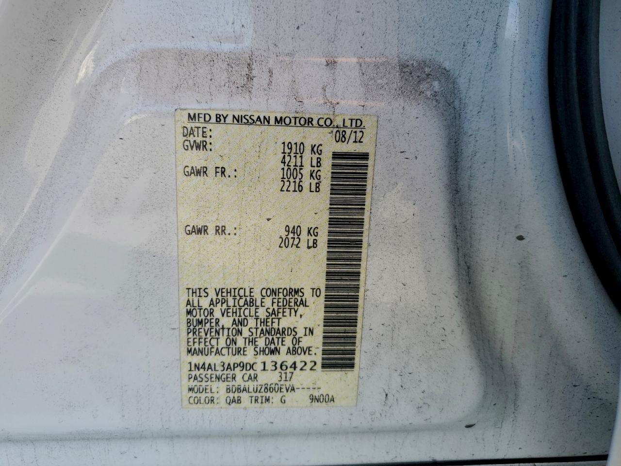 2013 NISSAN ALTIMA 2.5 photo 12